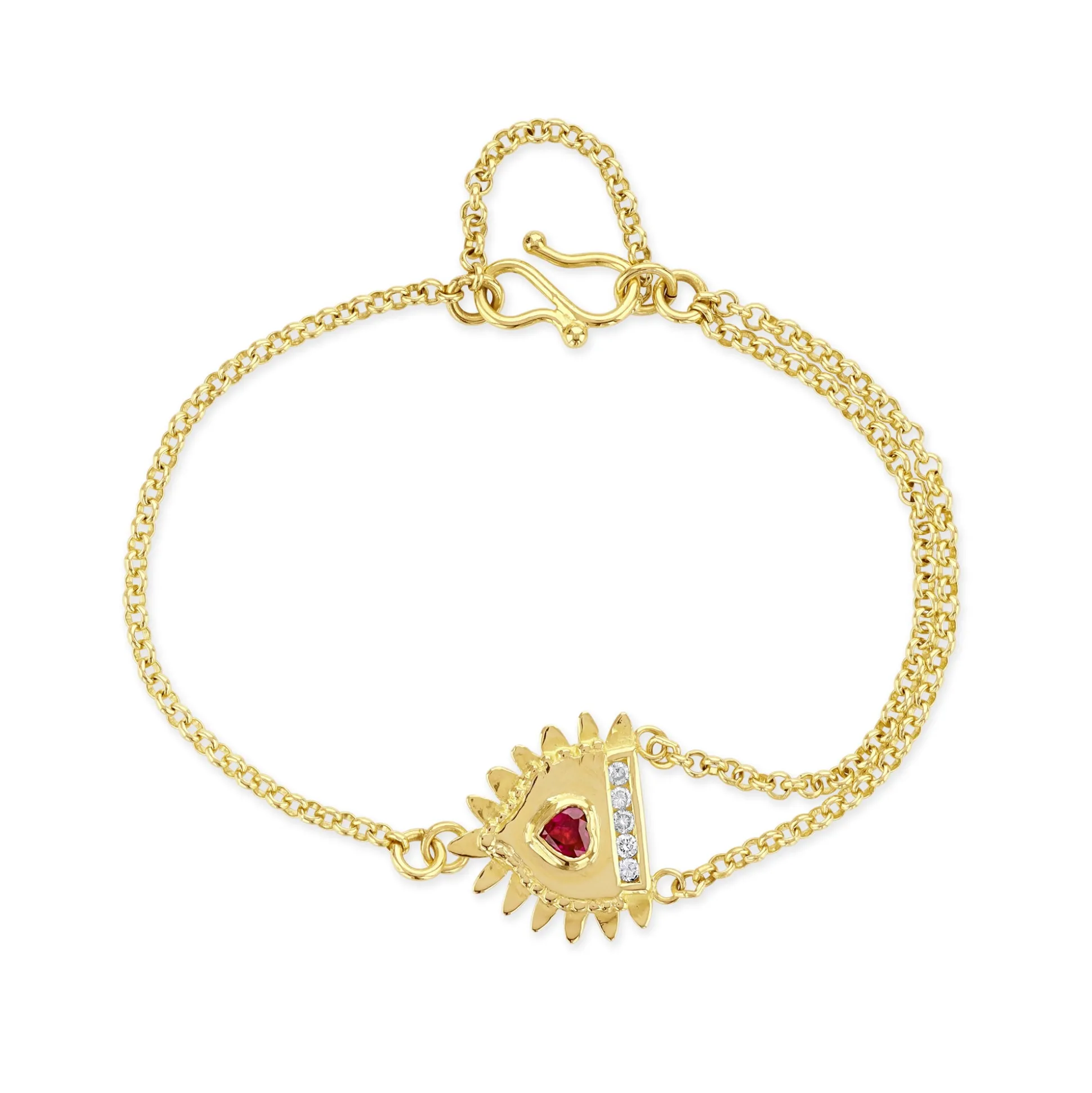 Gold, Ruby & Diamond Totem Bracelet