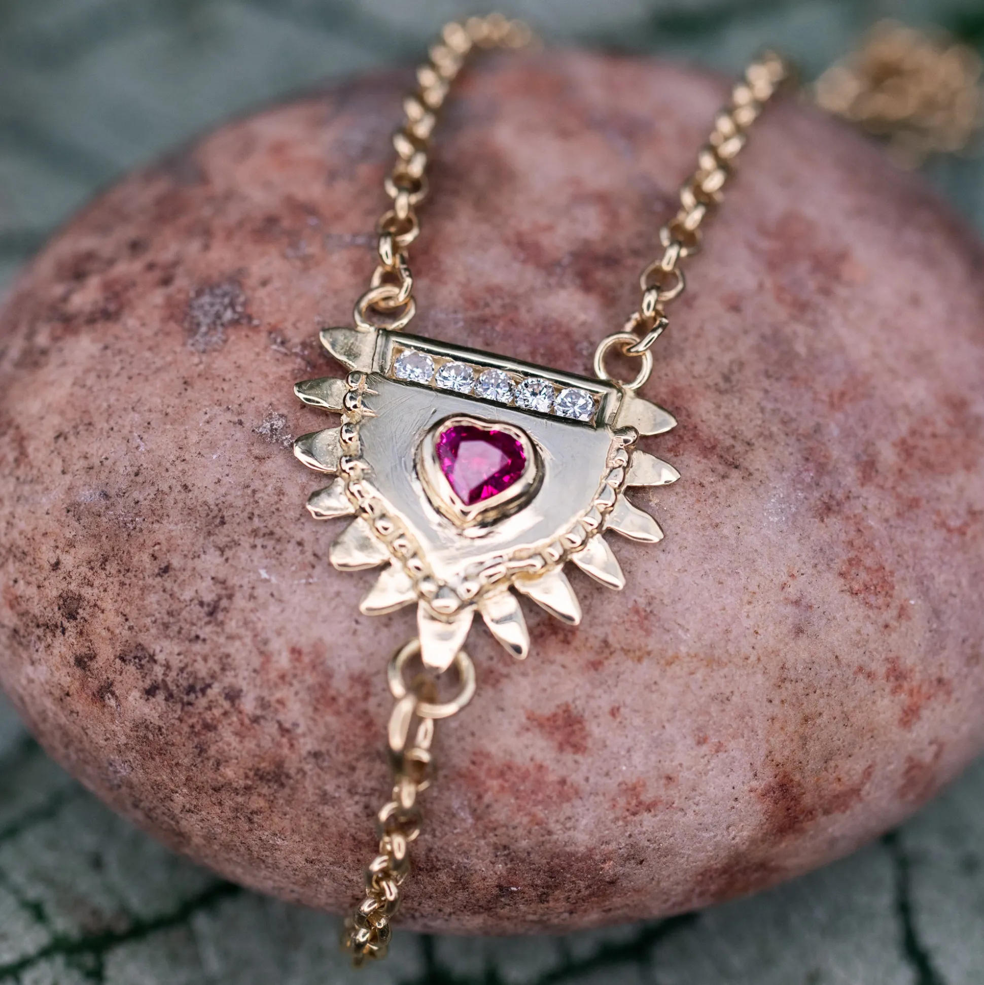Gold, Ruby & Diamond Totem Bracelet