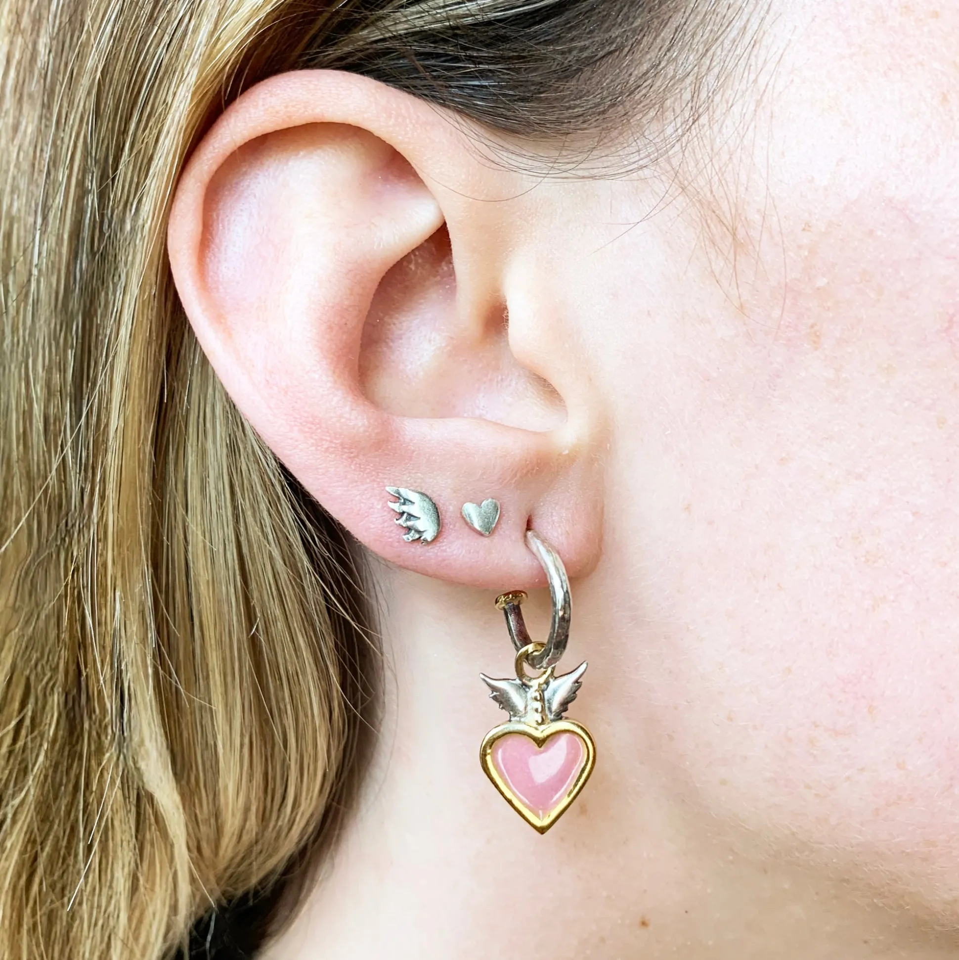 Highbury Heart Mini Hoop Earrings