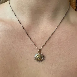 Layered Snow Leopard Flame Necklace