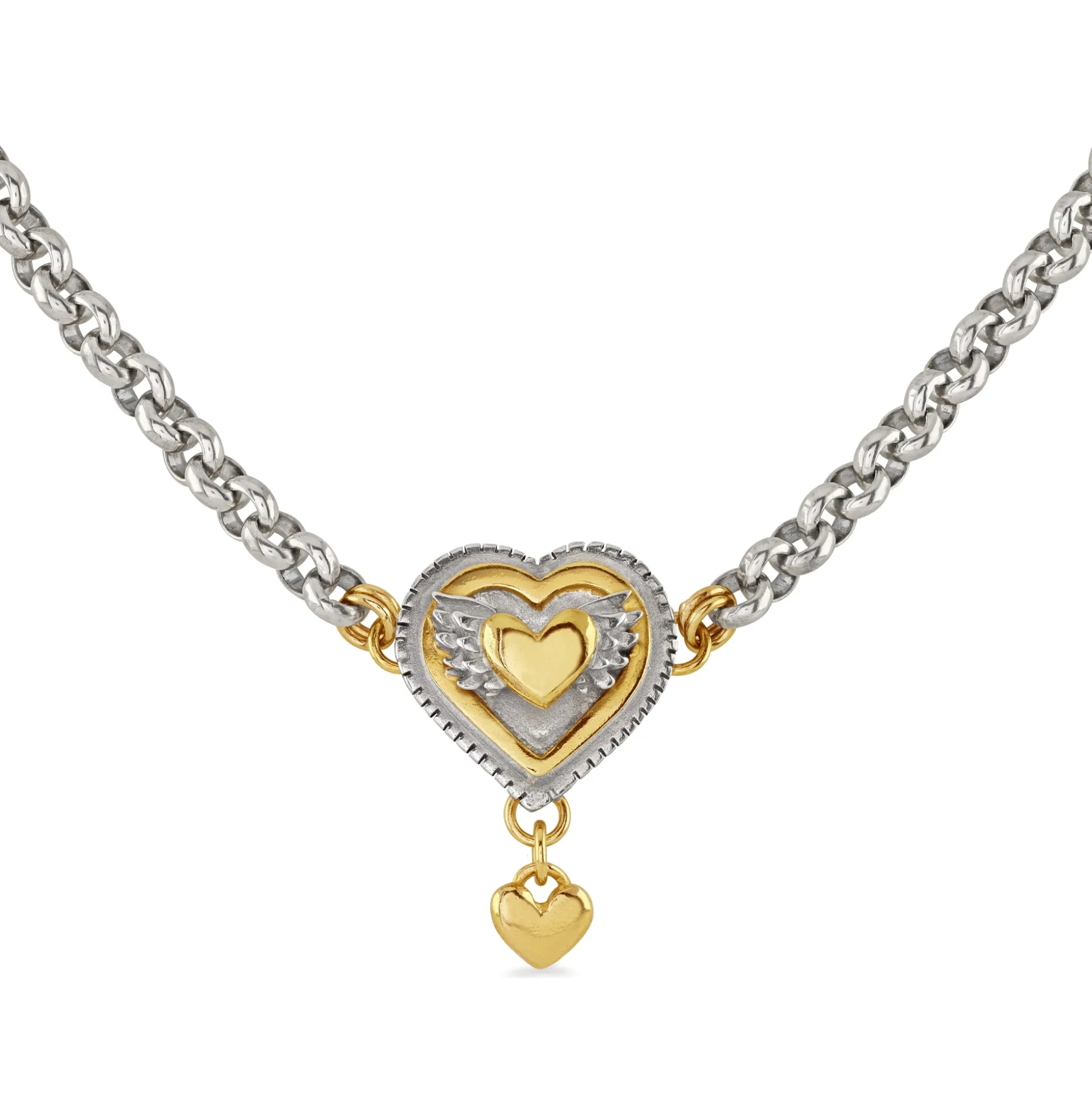 Layered Winged Heart Necklace