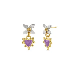 Lilac Boho Heart Mini Floris Earrings