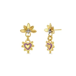 Lilac Sacred Heart Sunset Earrings