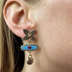 Limited Edition Red Heart Floris Amulet Earrings