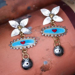 Limited Edition Red Heart Floris Amulet Earrings