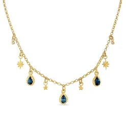 London Blue Topaz Celestial Gem Necklace