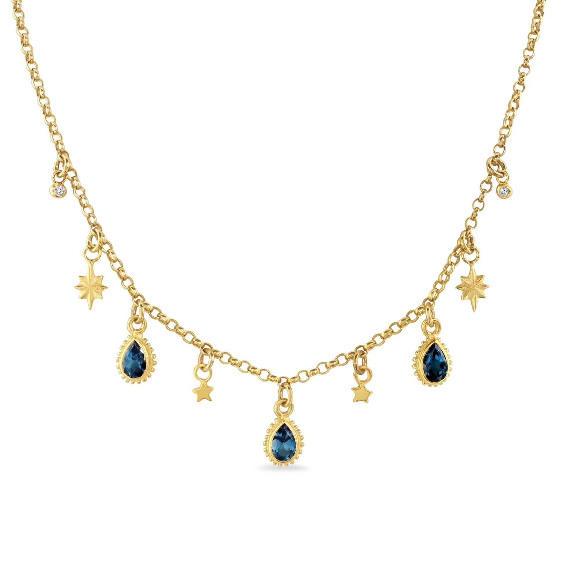 London Blue Topaz Celestial Gem Necklace