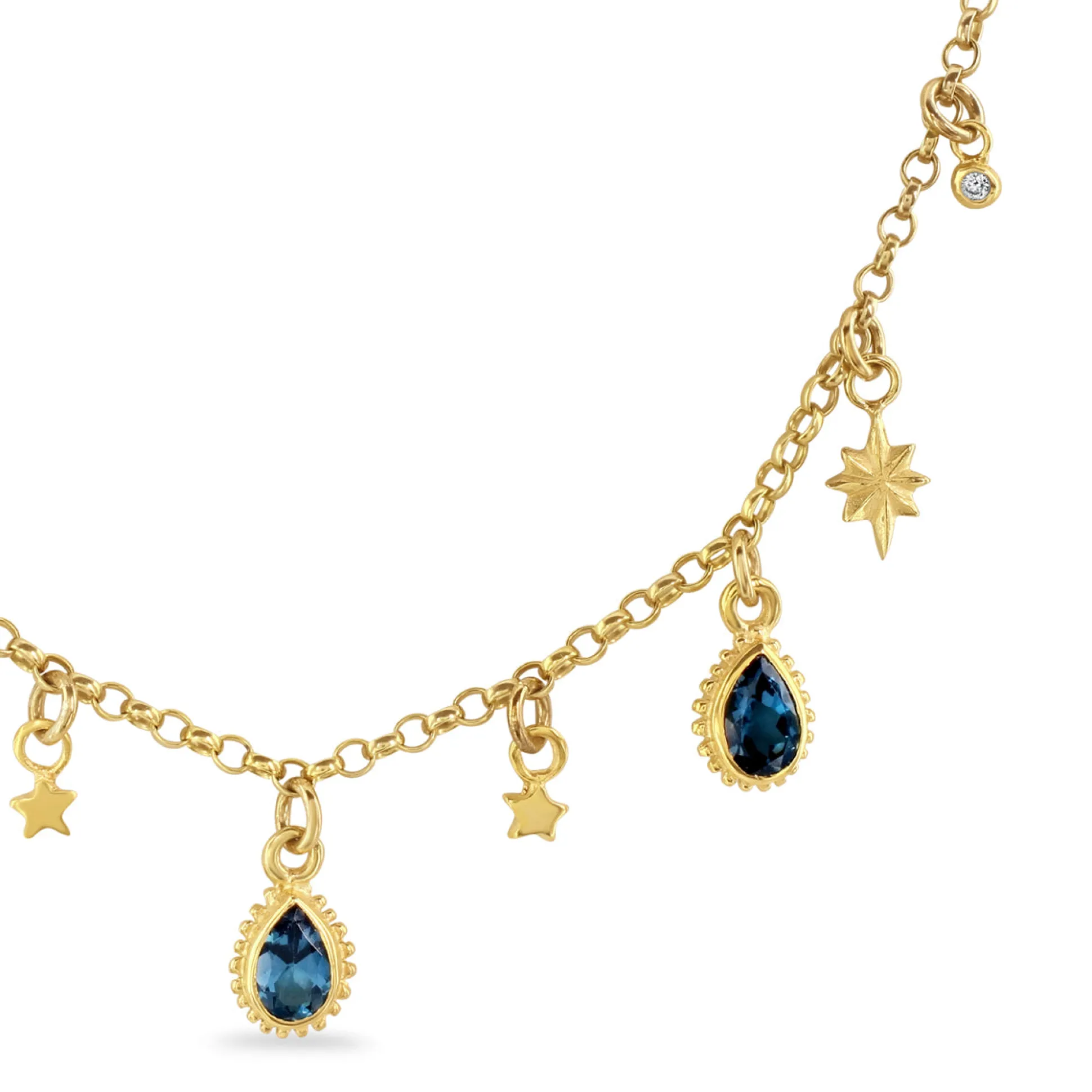 London Blue Topaz Celestial Gem Necklace