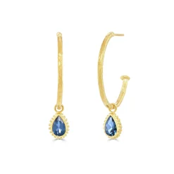 London Blue Topaz Midi Hoop Earrings