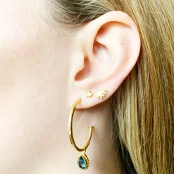London Blue Topaz Midi Hoop Earrings