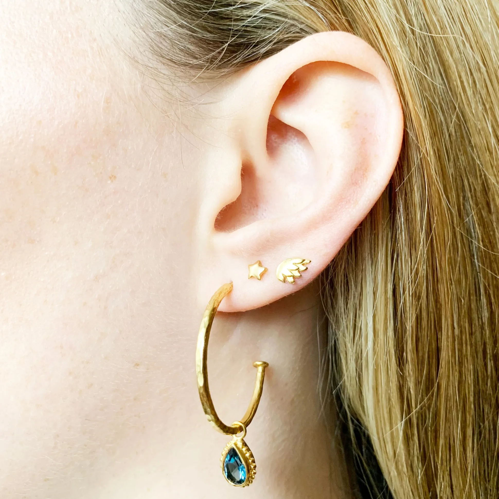 London Blue Topaz Midi Hoop Earrings