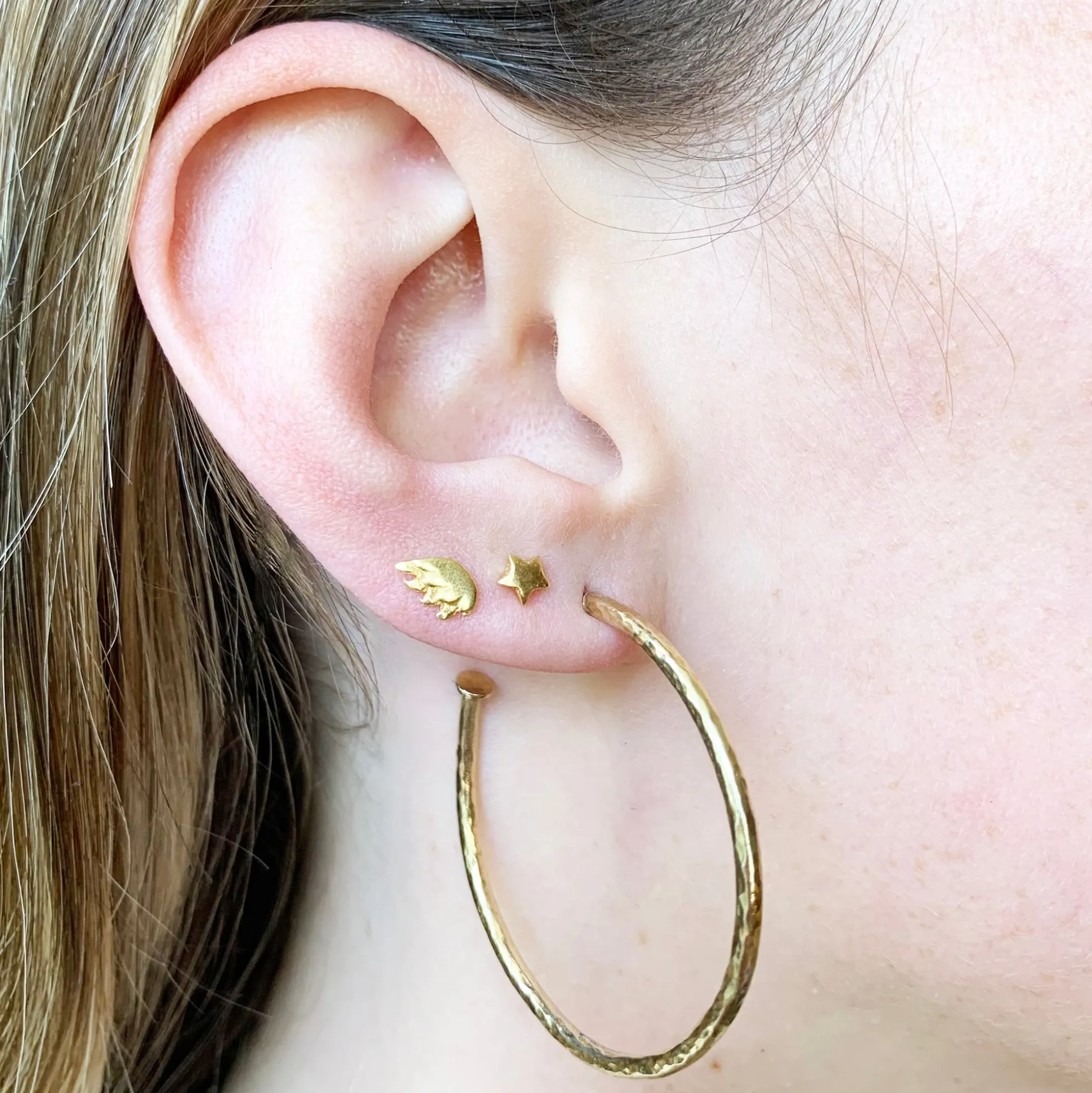 Maxi Hammered Hoop Earrings