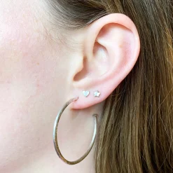 Maxi Hammered Hoop Earrings