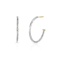 Midi Hammered Hoop Earrings