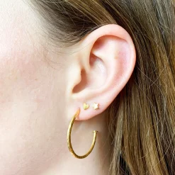 Midi Hammered Hoop Earrings