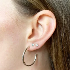 Midi Hammered Hoop Earrings