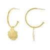 Midi Scallop Hoop Earrings