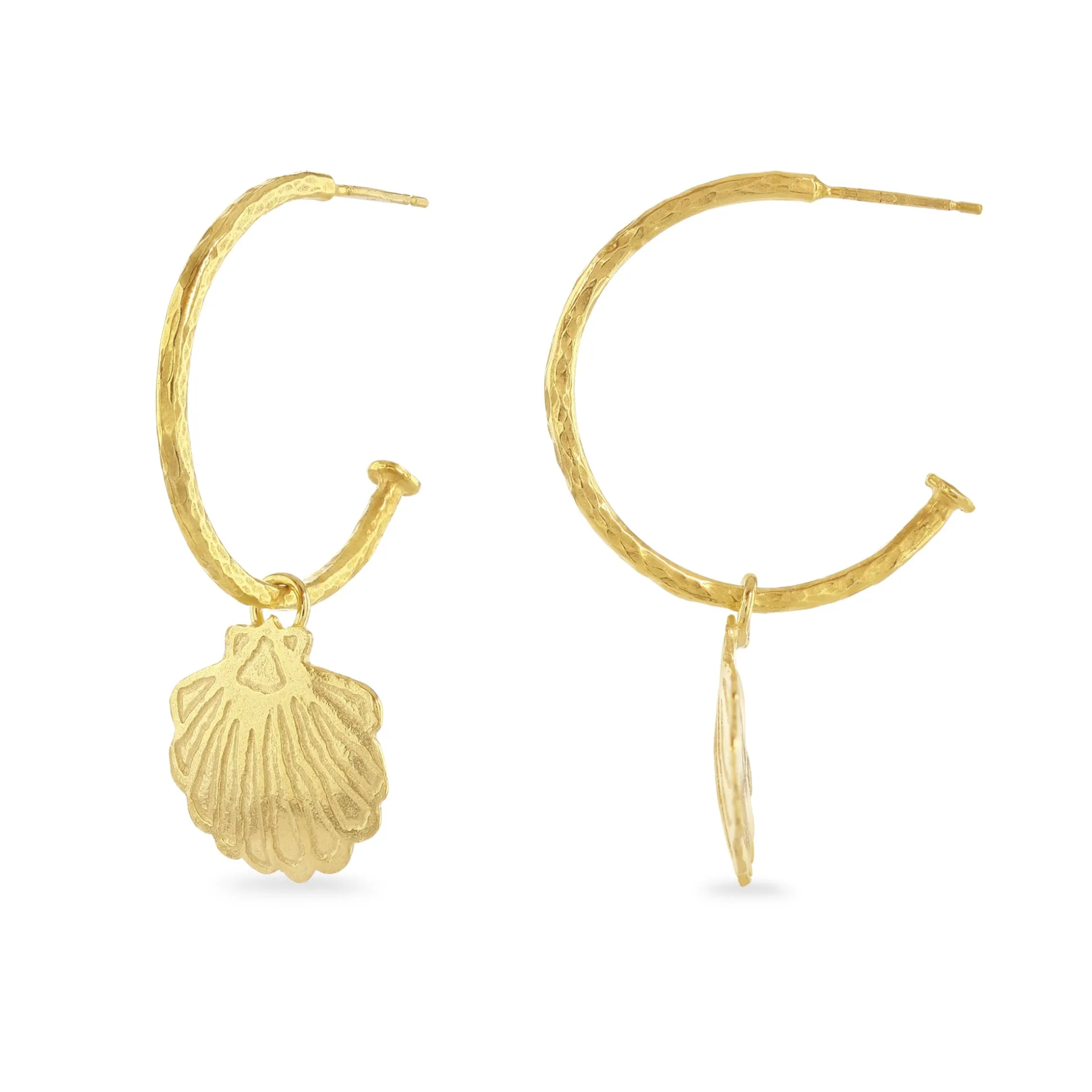 Midi Scallop Hoop Earrings