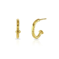 Mini Hammered Hoop Earrings