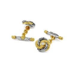 Mini Loveknot Diamond Cufflinks | Algerian Loveknot | Sophie Harley