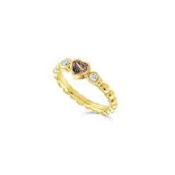 Mink Diamond Heart Tutti Frutti Ring