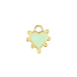 Peppermint Boho Heart Charm