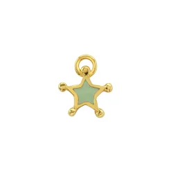 Peppermint Green Enamel Star Charm