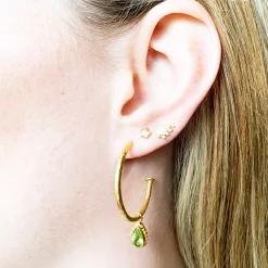 Peridot Midi Hoop Earrings