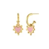 Pink Boho Heart Earrings