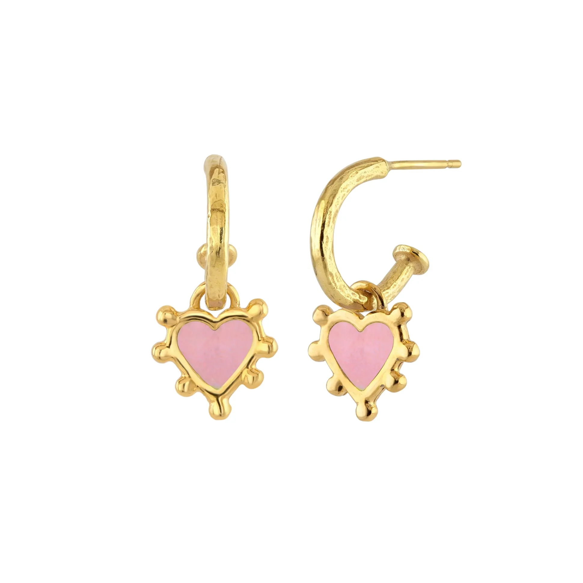 Pink Boho Heart Earrings