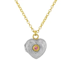 Pink Sapphire Love Locket Necklace