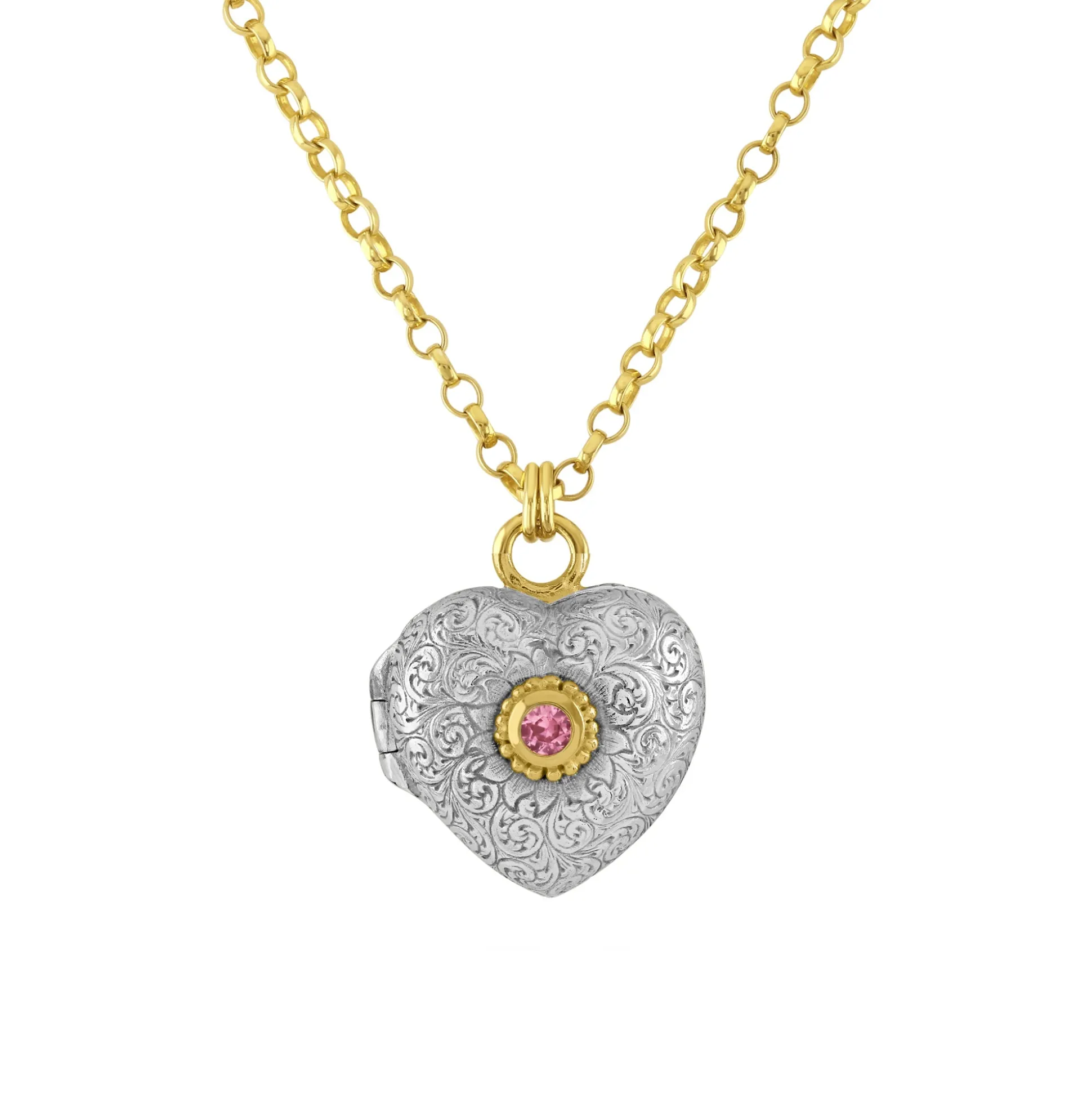 Pink Sapphire Love Locket Necklace