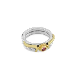 Pink Sapphire Venetian Wing Ring