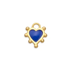 Prussian Blue Boho Heart Charm