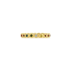 Rainbow Diamond Set Pebble Ring