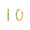 Rainbow Diamond Set Pebble Hoop Earrings