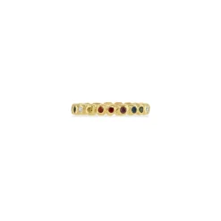 Rainbow Diamond Set Pebble Ring