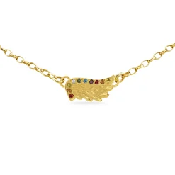 Rainbow Diamond Venetian Wing Necklace