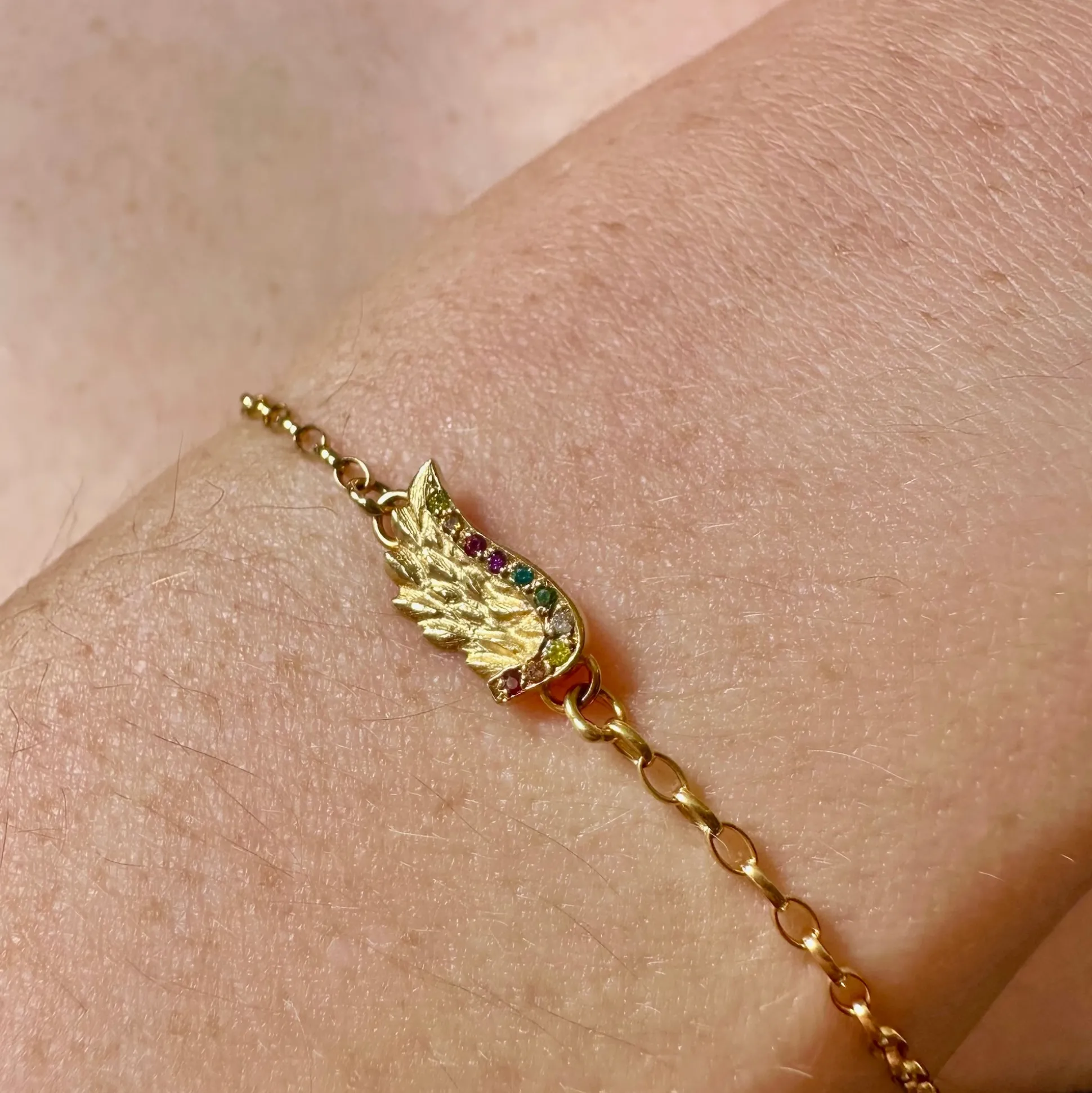 Rainbow Diamond Venetian Wing Bracelet
