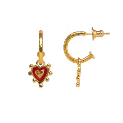 Red Sacred Heart Earrings
