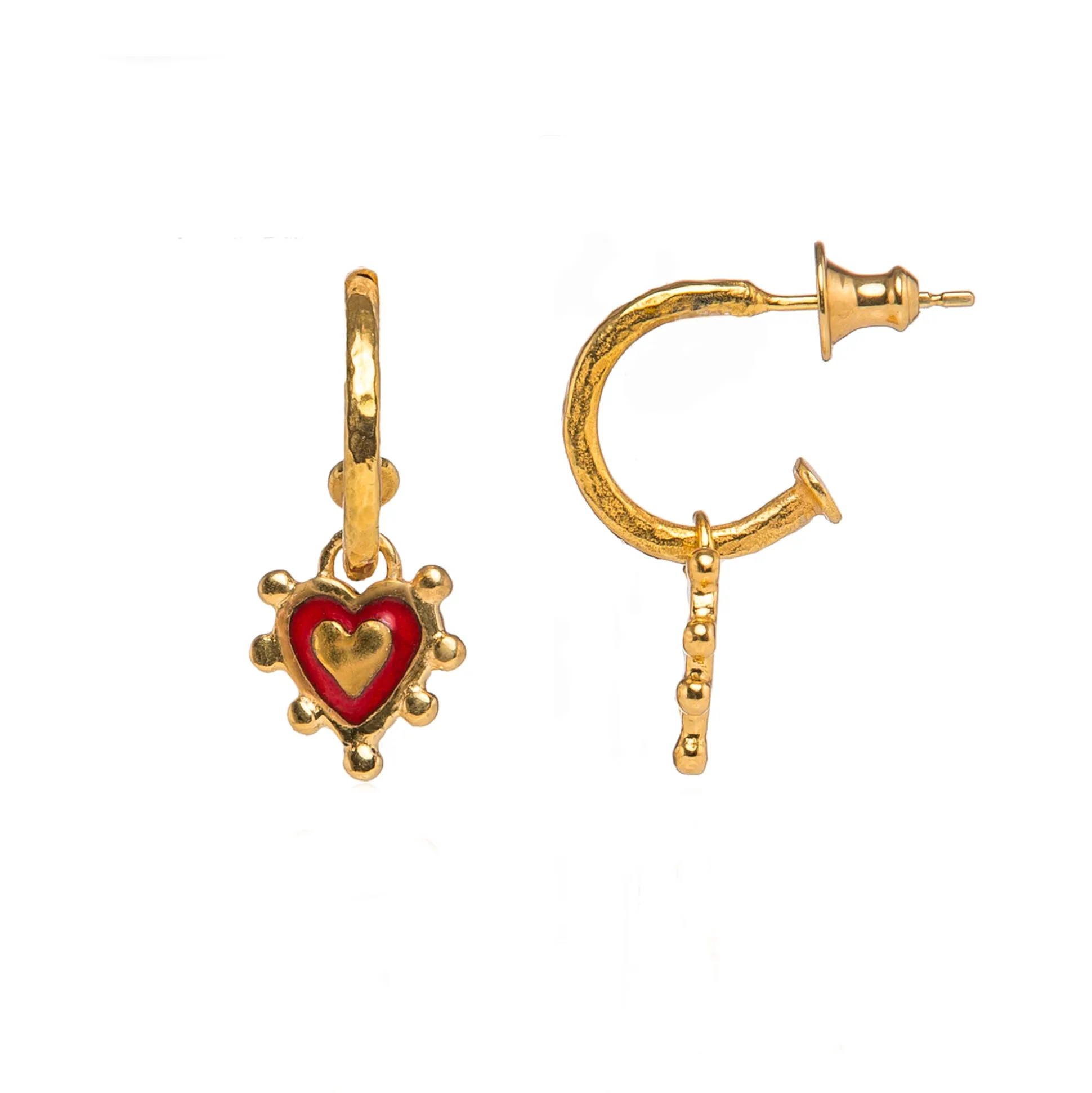 Red Sacred Heart Earrings