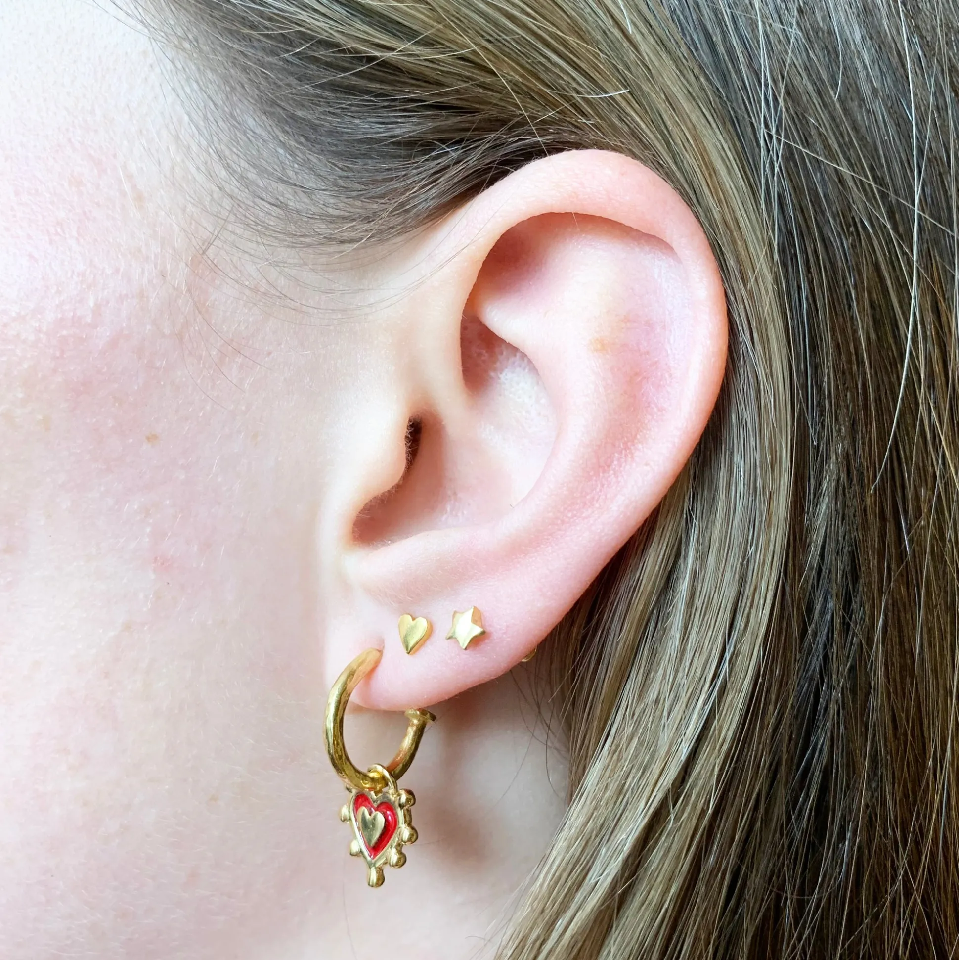 Red Sacred Heart Earrings