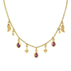 Rhodolite Garnet Celestial Gem Necklace