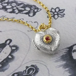 Ruby Love Locket Necklace