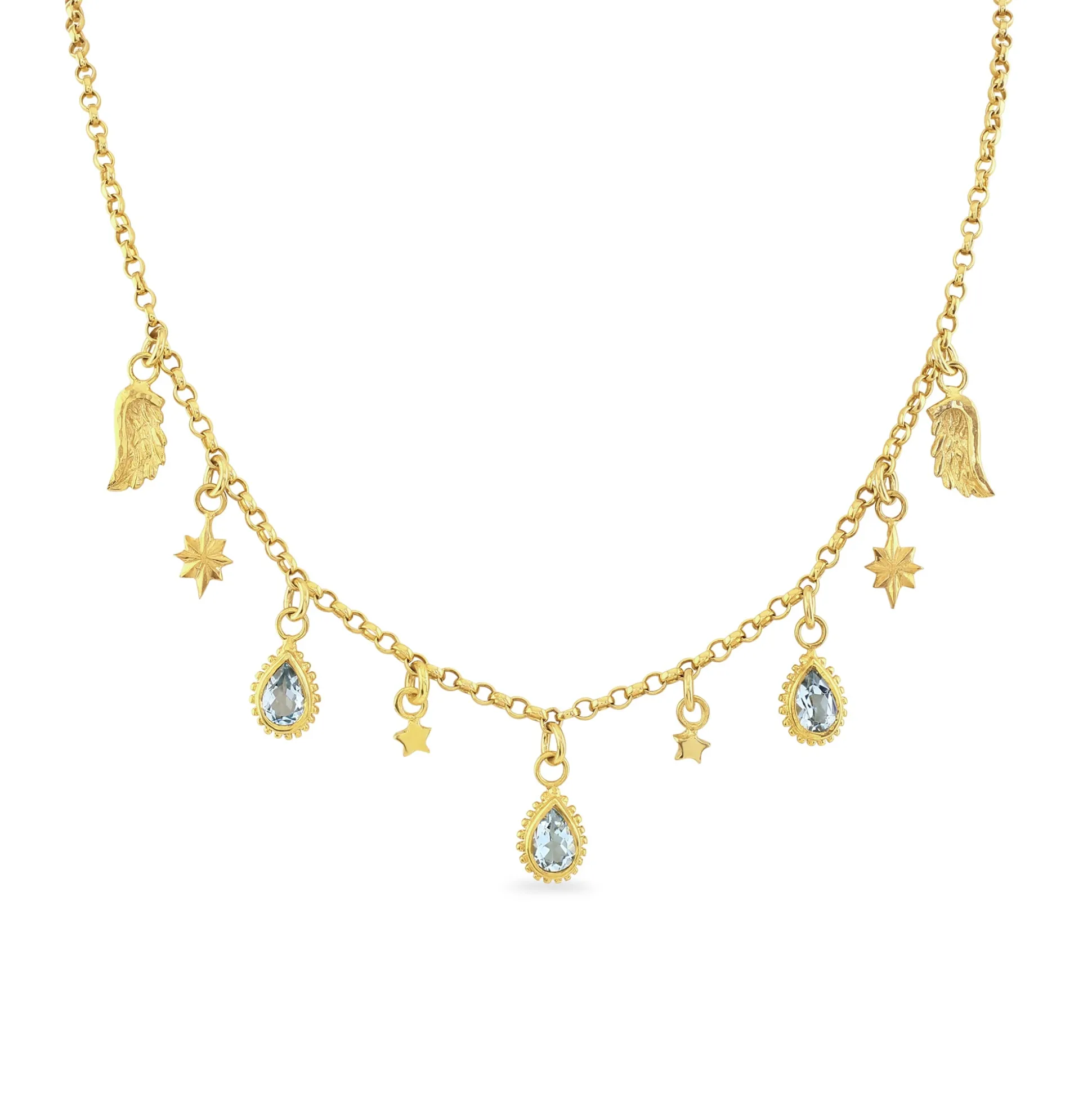 Sky Blue Topaz Celestial Gem Necklace