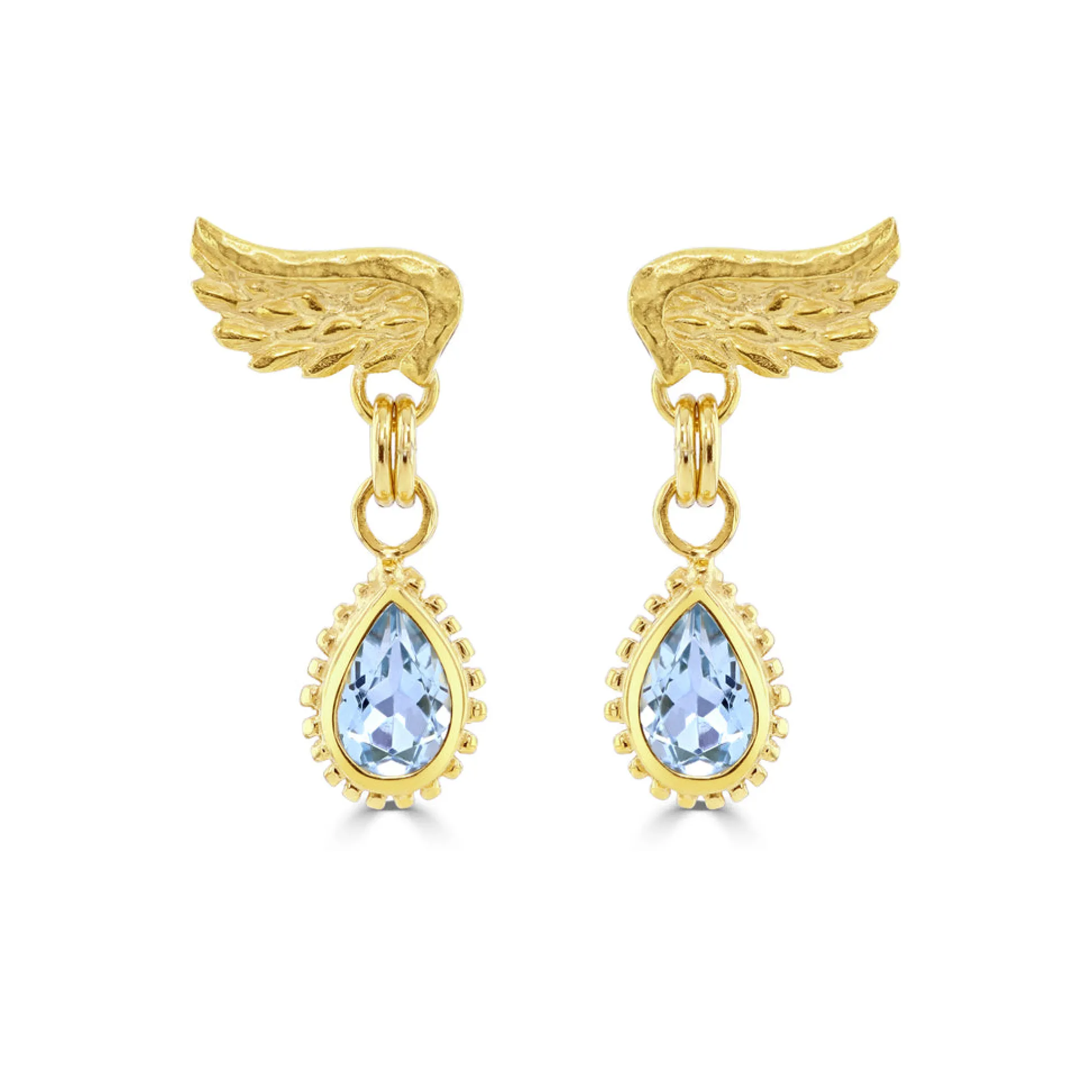 Sky Blue Topaz Venetian Wing Earrings