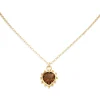Smokey Quartz Set Heart Necklace