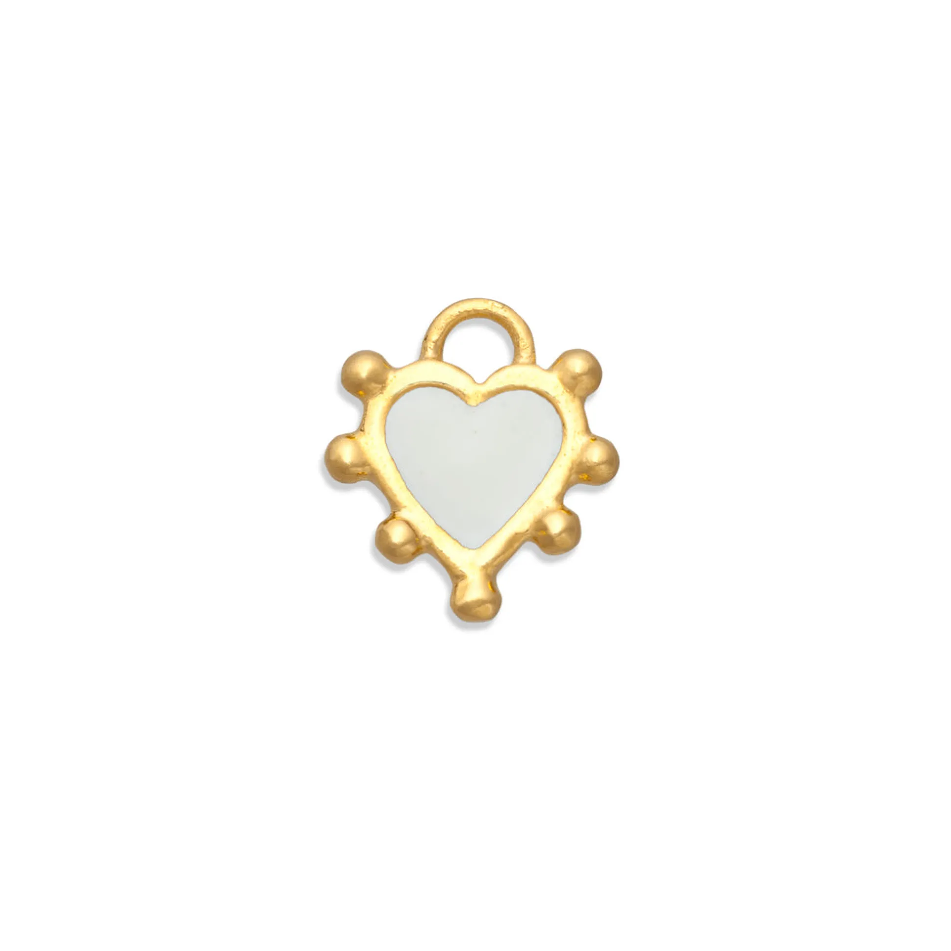 Snow White Boho Heart Charm