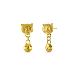 Spirit Snow Leopard Pod Drop Earrings