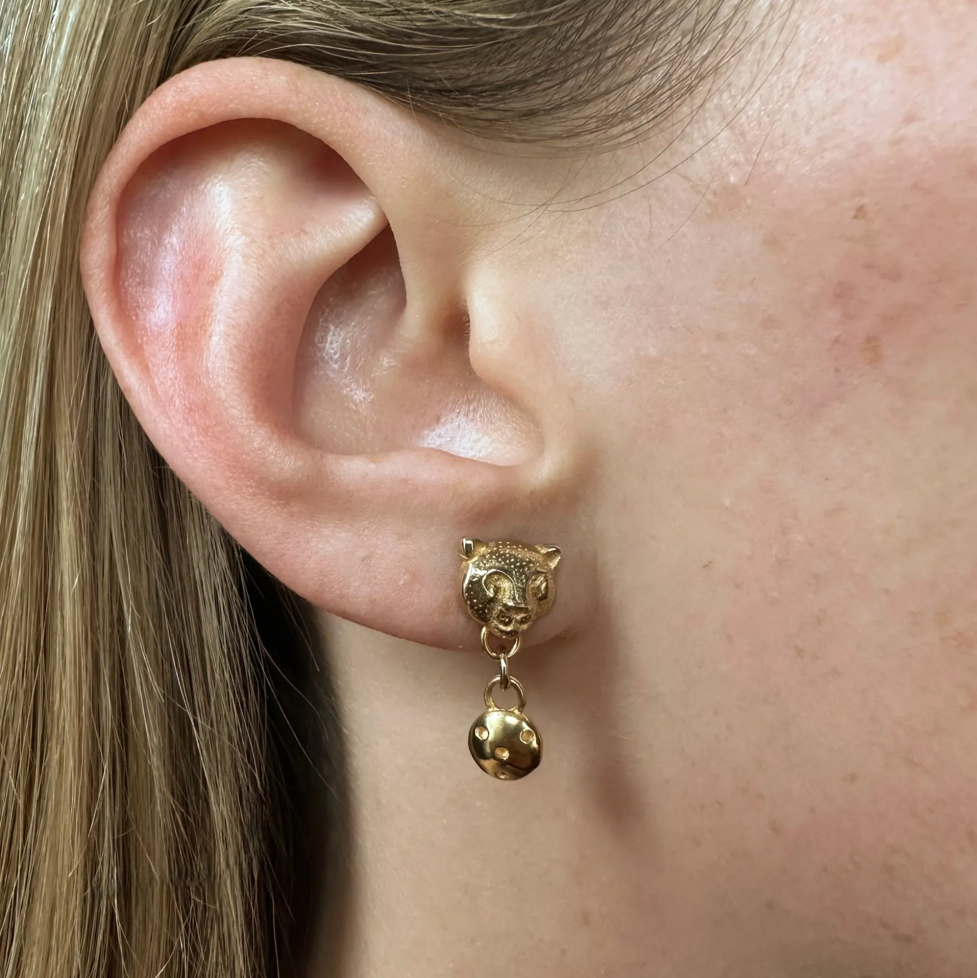 Spirit Snow Leopard Pod Drop Earrings